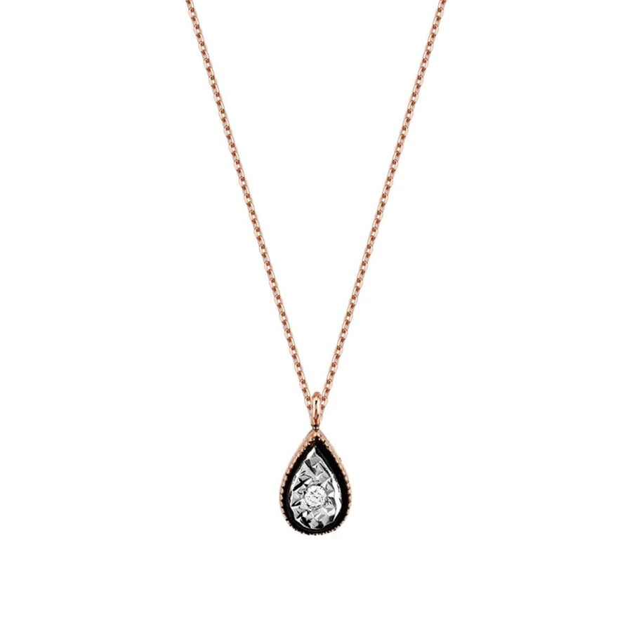 0.02 Carat Diamond Pear Necklace