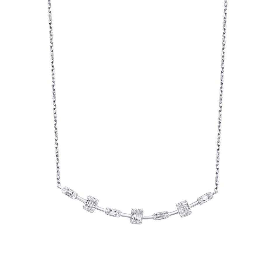 0.33 Carat Diamond Baguette Necklace