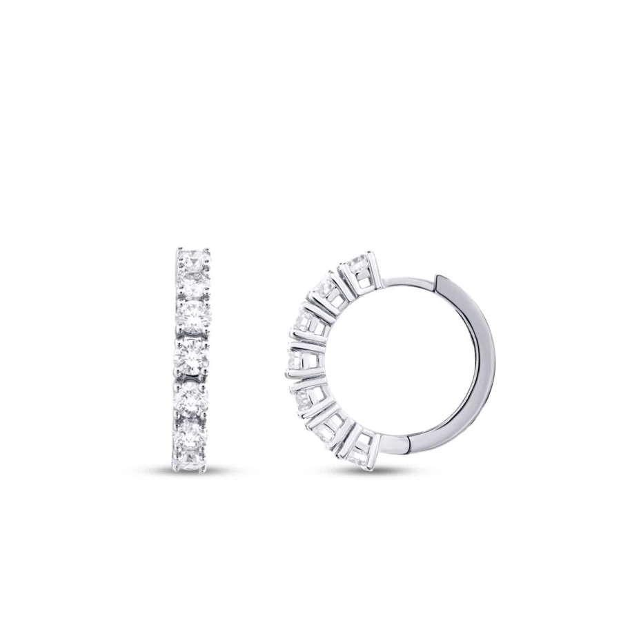 1.44 Carat Diamond Hoop Earrings
