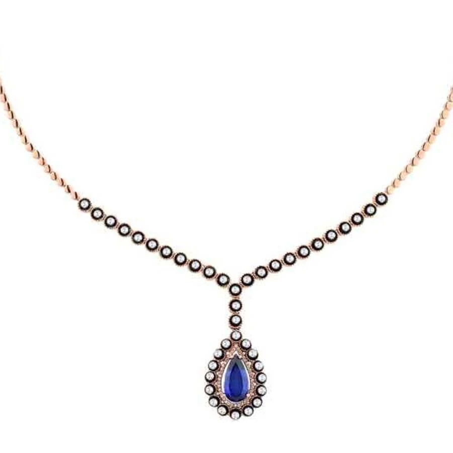 4.66 Carat Diamond Sapphire Necklace