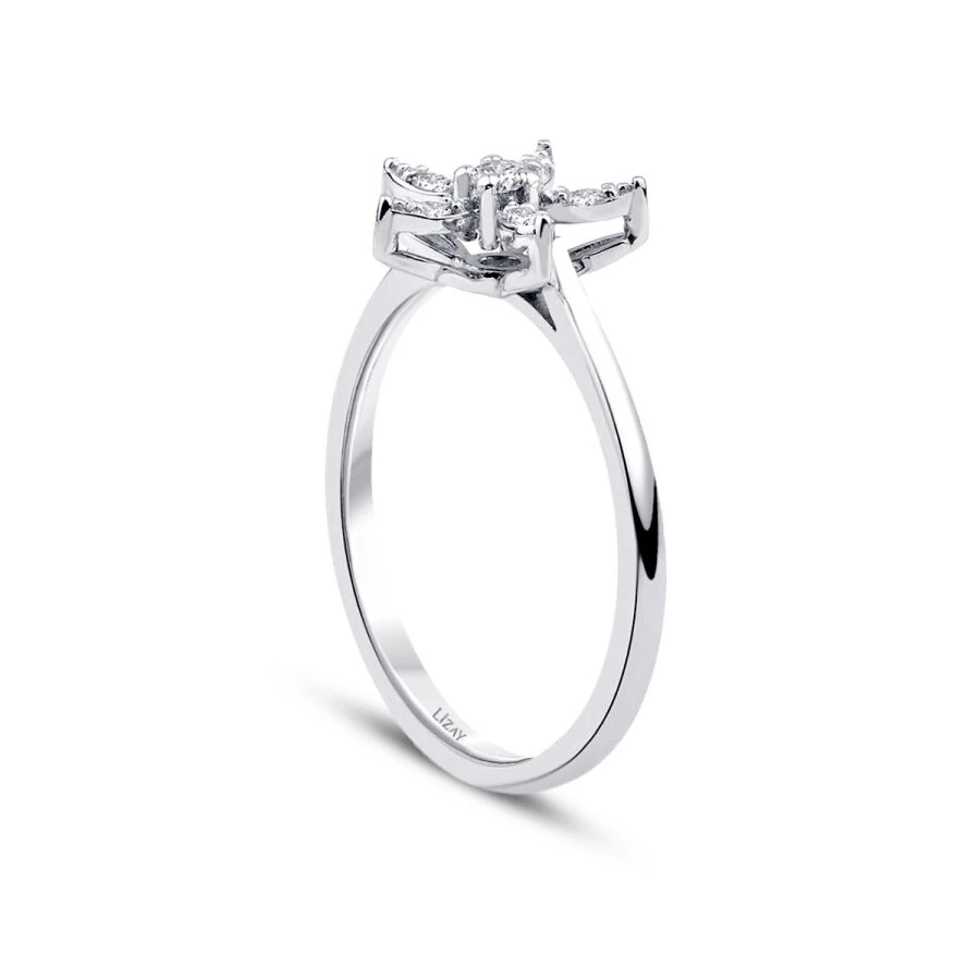 0.14 ct. Diamant Blumen Ring