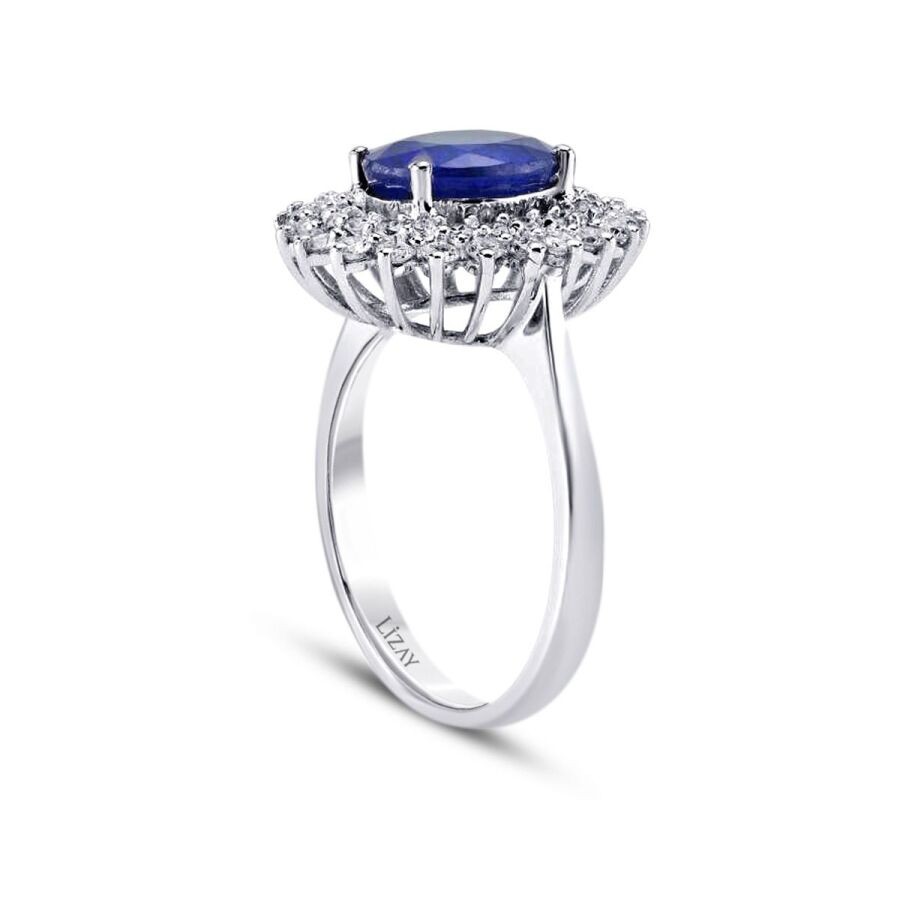 2.23 Carat Diamond Sapphire Ring