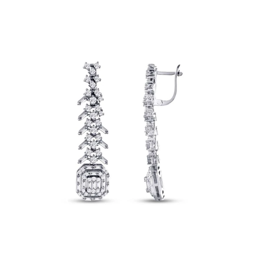 2.43 Carat Diamond Baguette Earrings