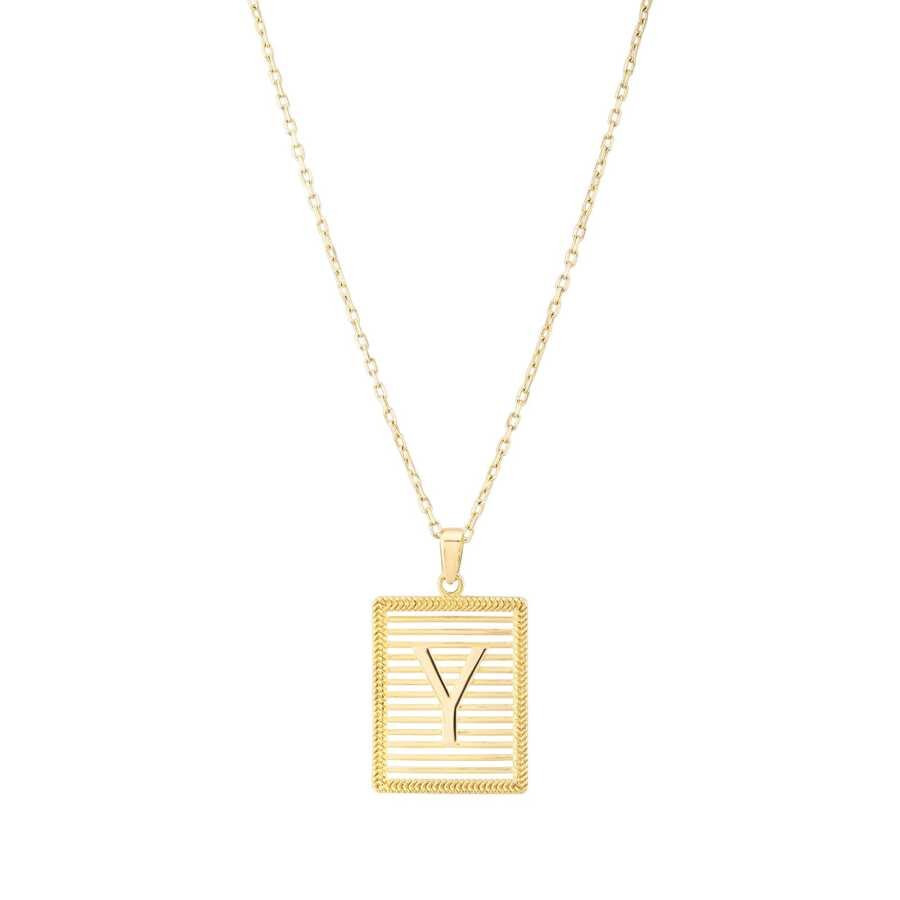 Gold Plate Letter Necklace