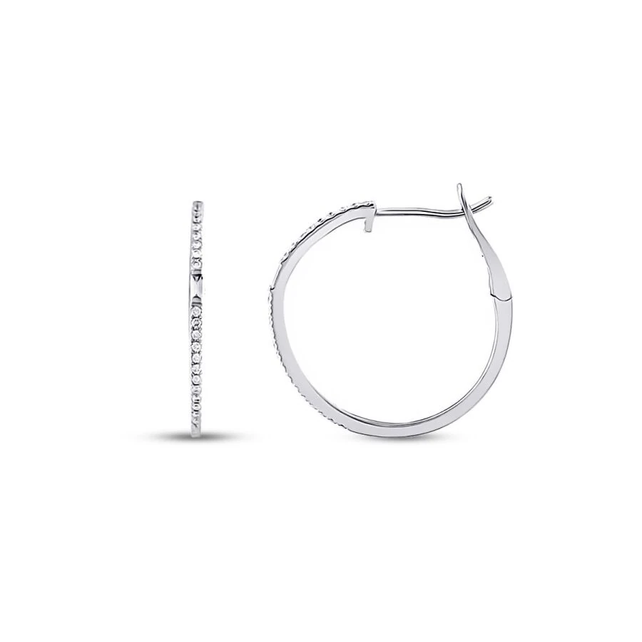 0.16 Carat Diamond Hoop Earrings
