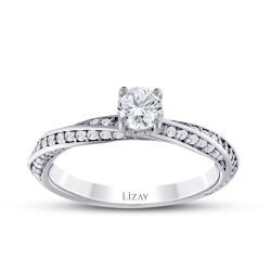 0.98 Carat Diamond Round Solitaire Engagement Ring