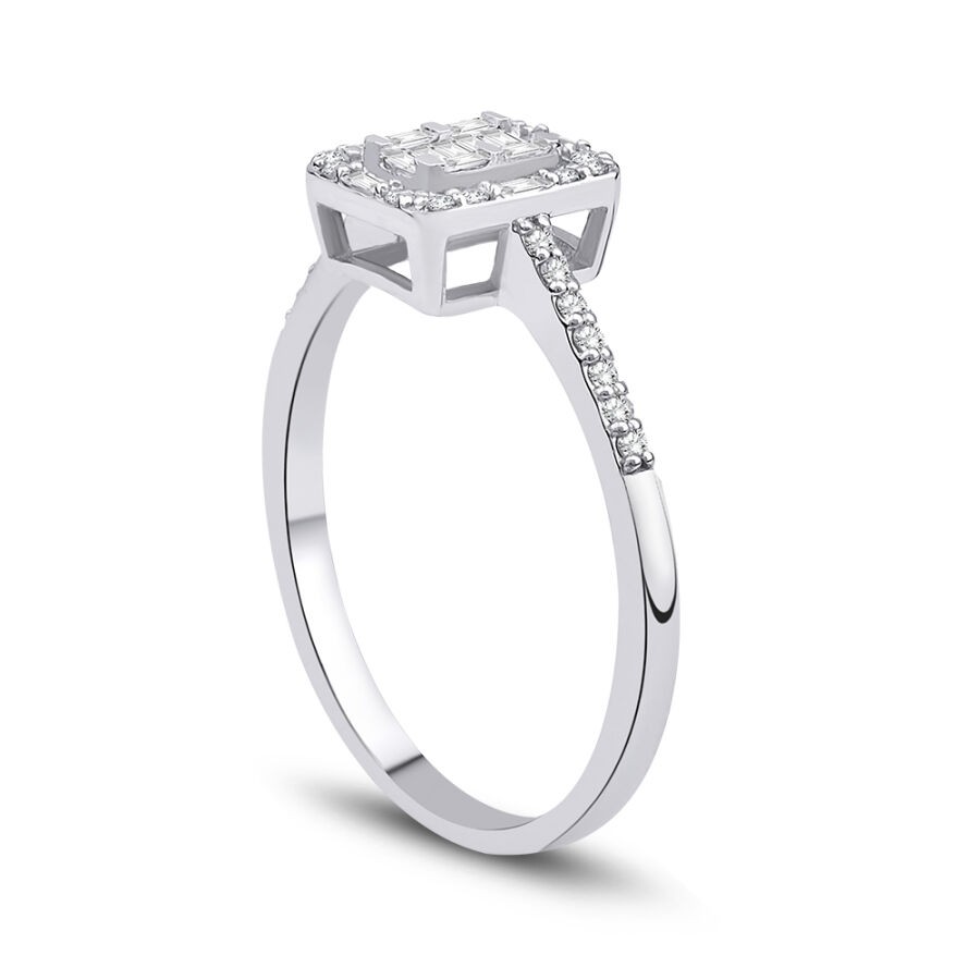 0.22 Carat Diamond Baguette Ring