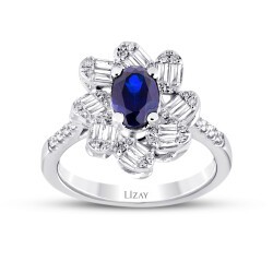 1.51 Carat Diamond Sapphire Ring
