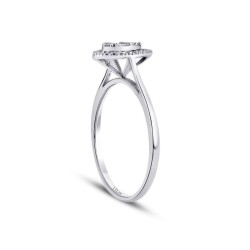 0.06 Karat Diamond Pear Baguette Ring