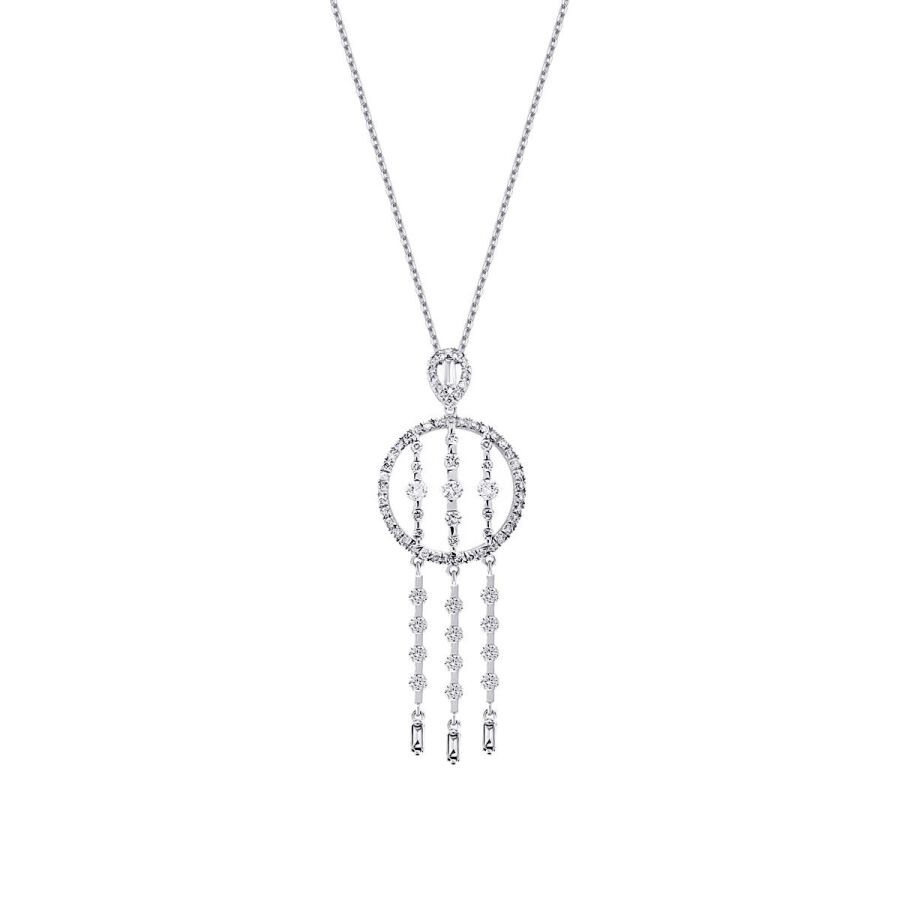 0.98 Carat Diamond Trend Baguette Necklace