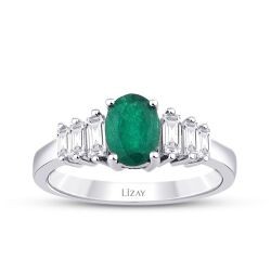 1,16 Karat Diamant Smaragd Ring