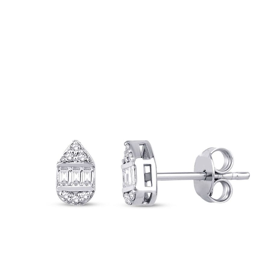 0,19 Karat Diamant Baguette Ohrringe