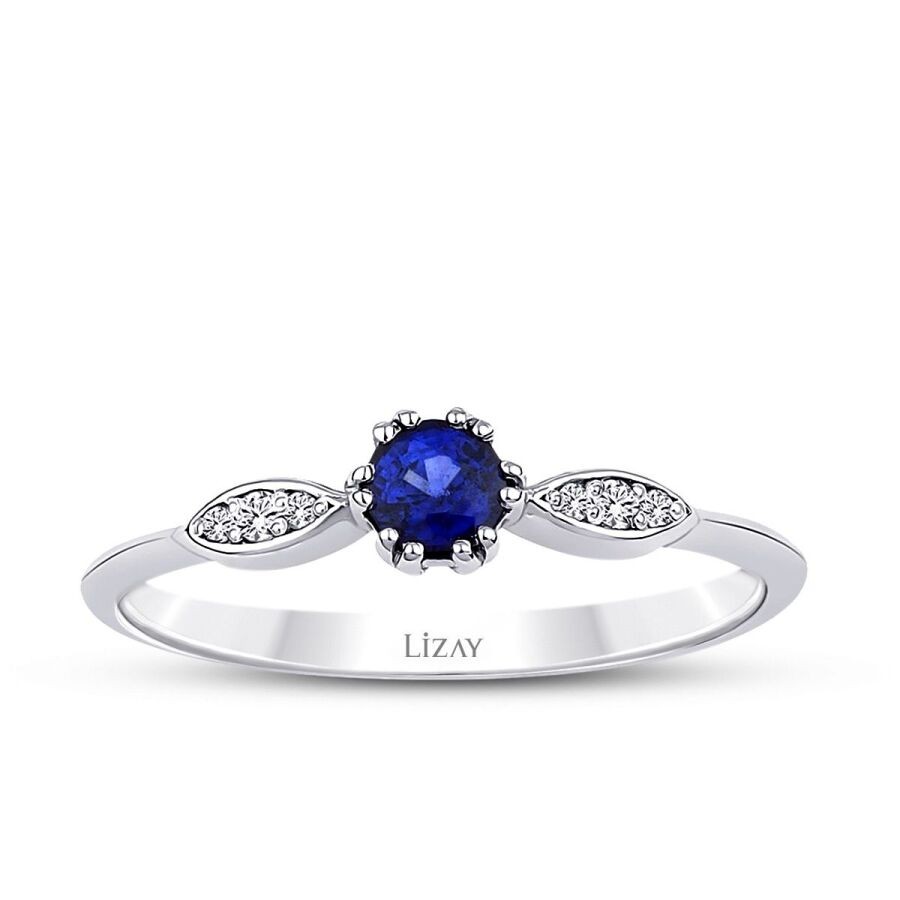 0.35 Carat Diamond Sapphire Ring