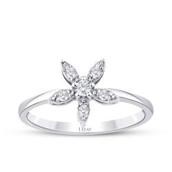 0.14 Carat Diamond Flower Ring