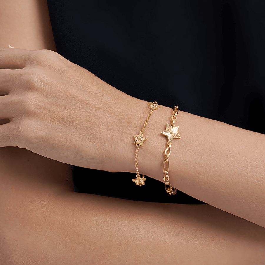 Gold Triple Star Bracelet