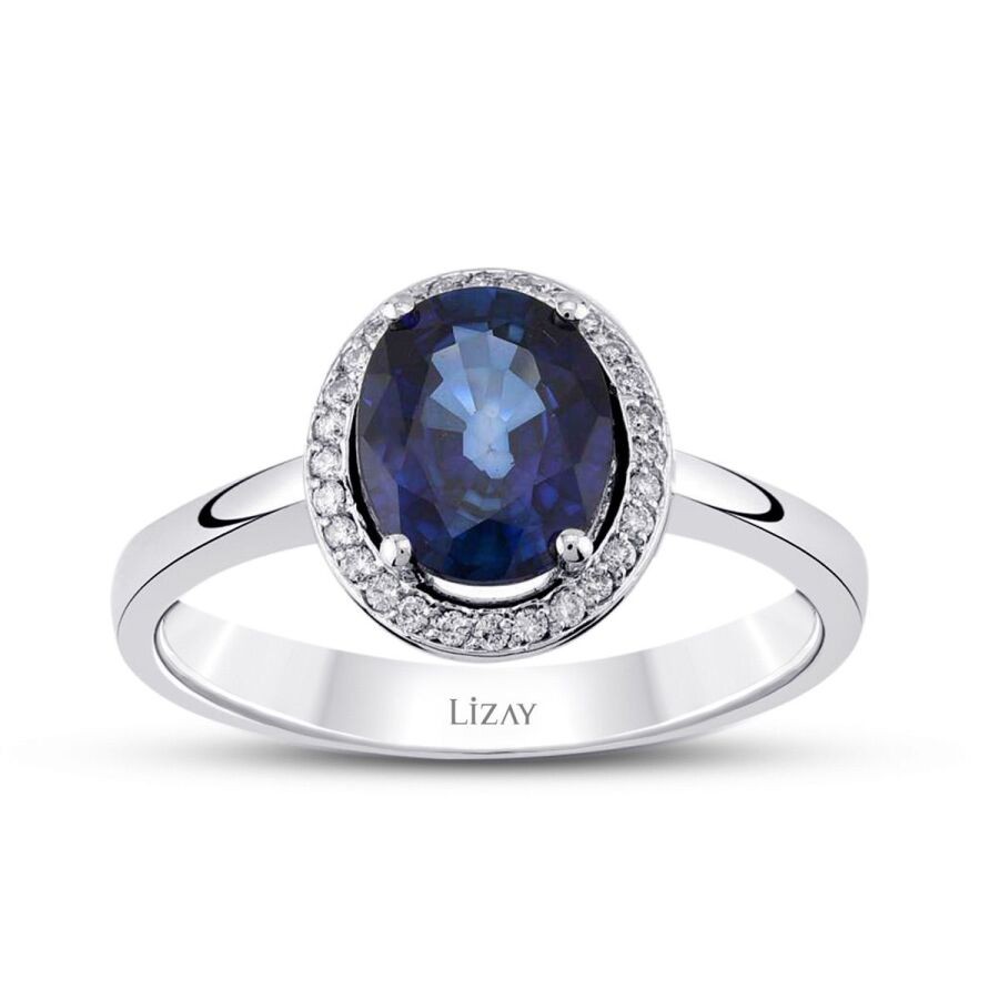 2.42 Carat Diamond Sapphire Ring