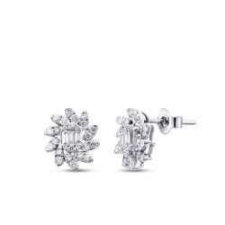 0.80 Carat Diamond Baguette Earrings
