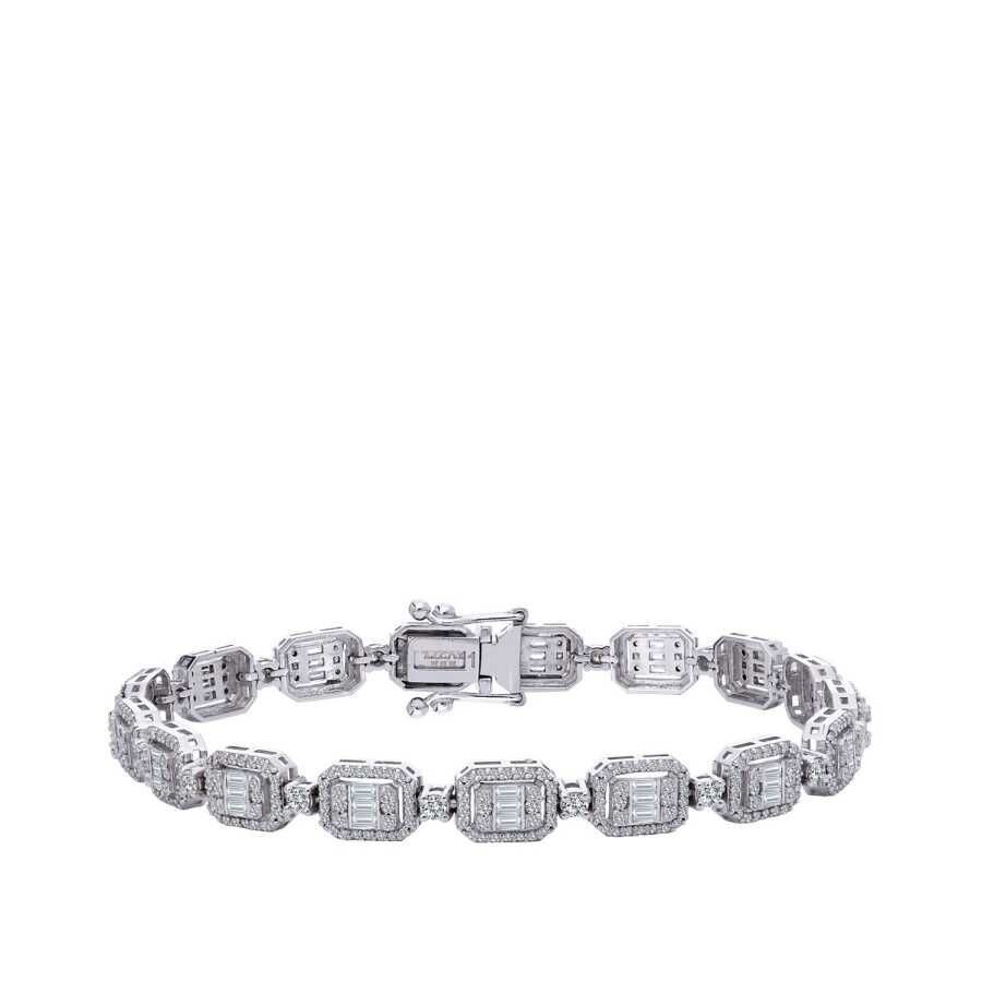 2.84 Carat Diamond Baguette Bangle