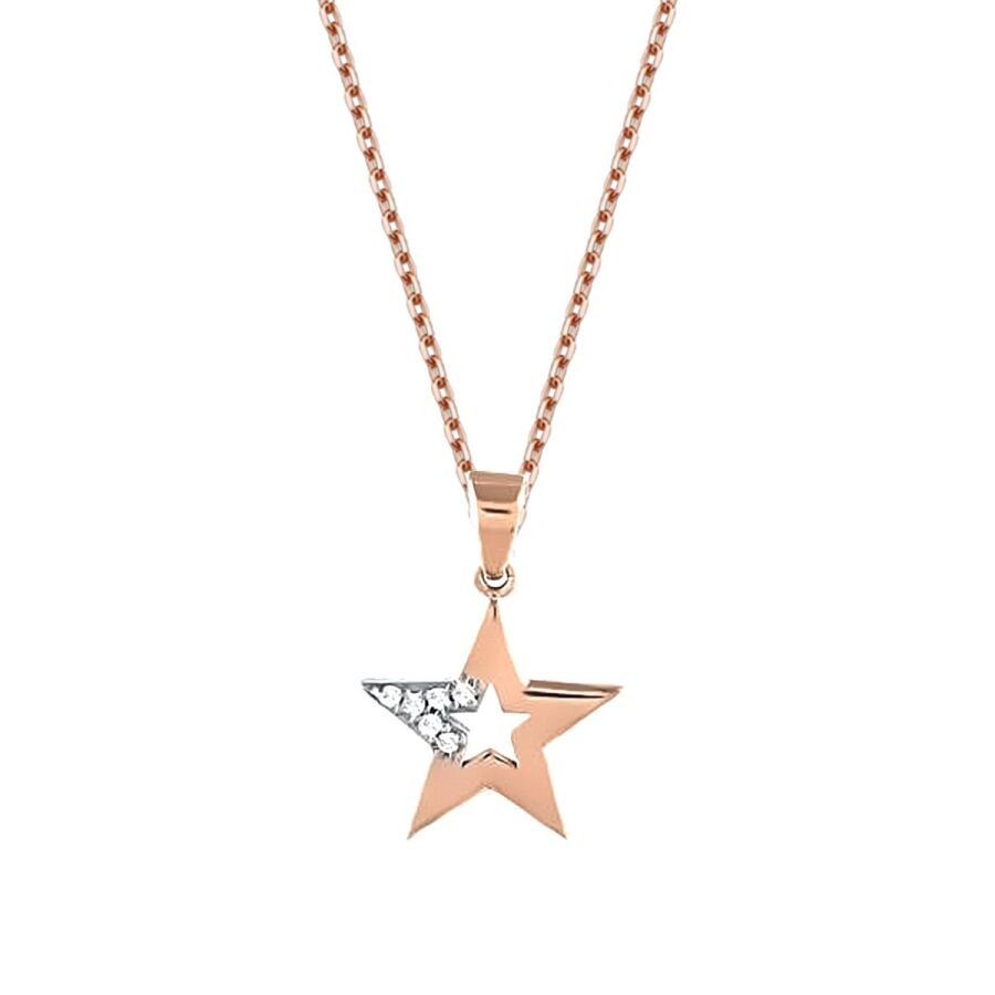 0.03 Carat Diamond Star Trend Necklace