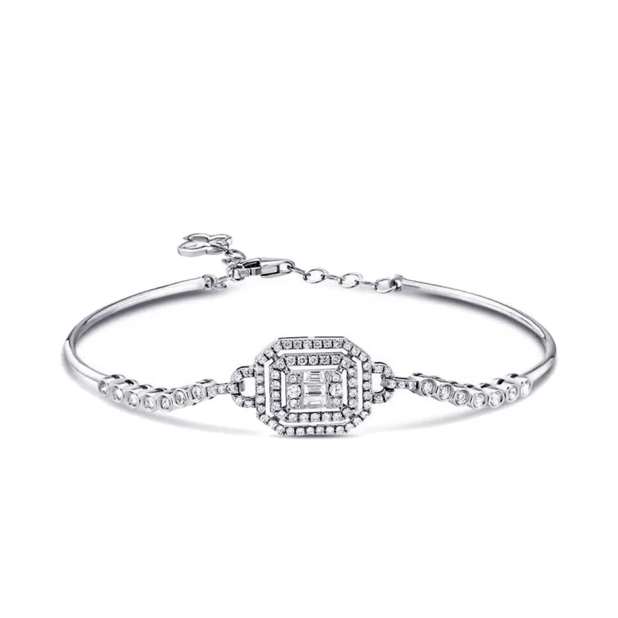 0.45 Carat Diamond Baguette Bangle