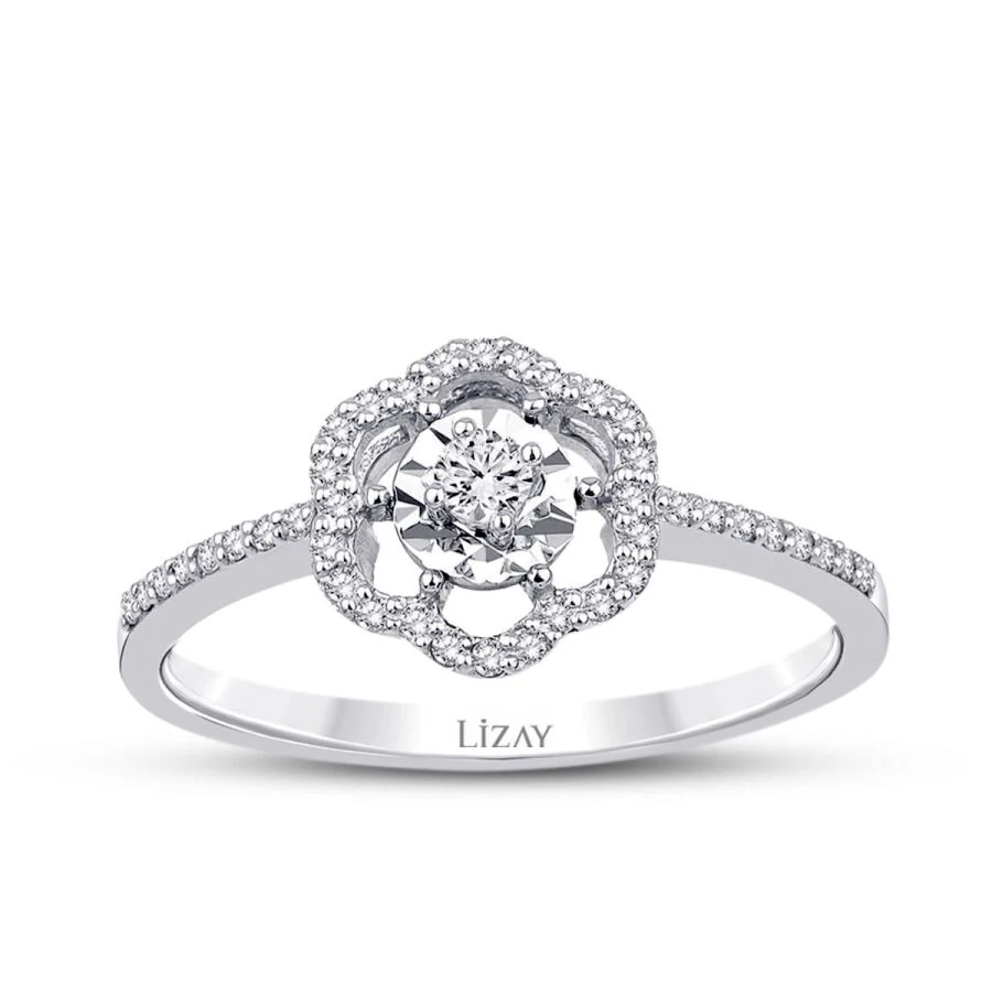 0.20 Carat Diamond Flower Ring
