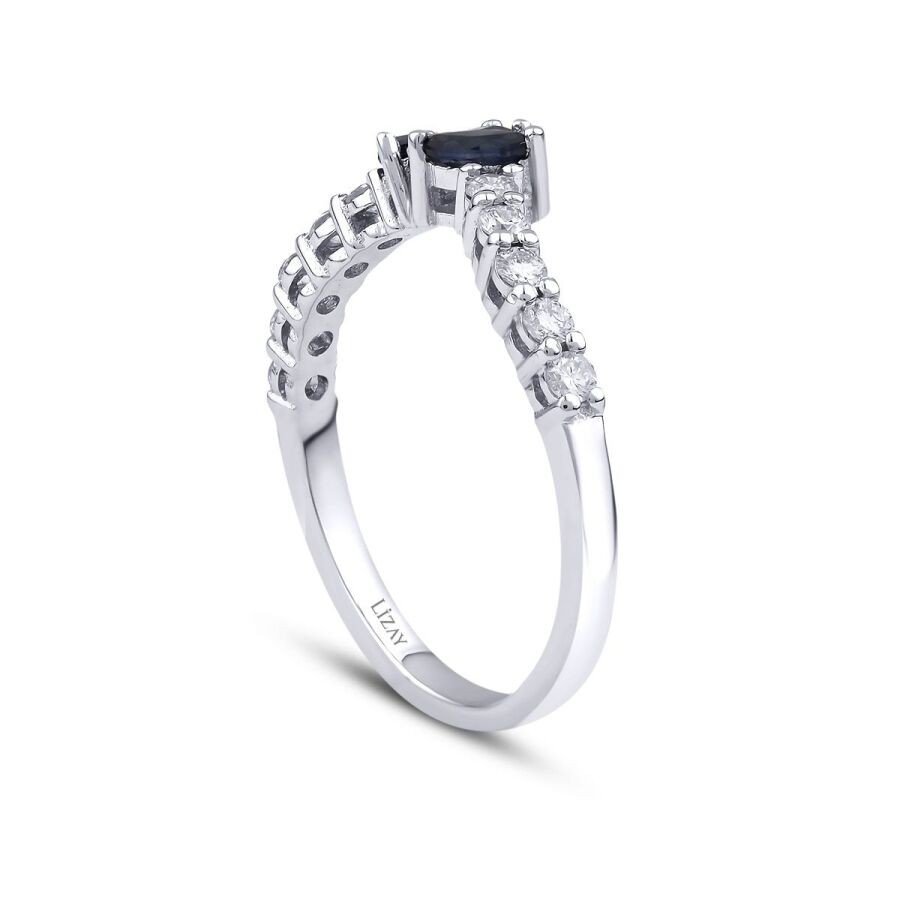 0.62 Carat Diamond Sapphire Ring