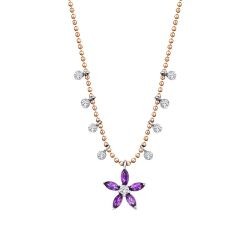 0.57 Carat Diamond Colored Stone Necklace