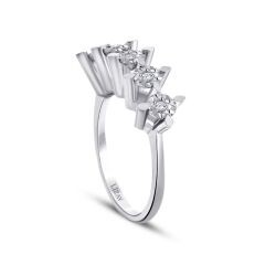 0.05 Carat Diamond-Effect Five-Stone Diamond Ring