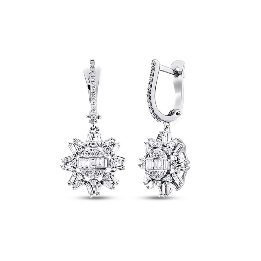 1.15 Carat Diamond Baguette Earrings