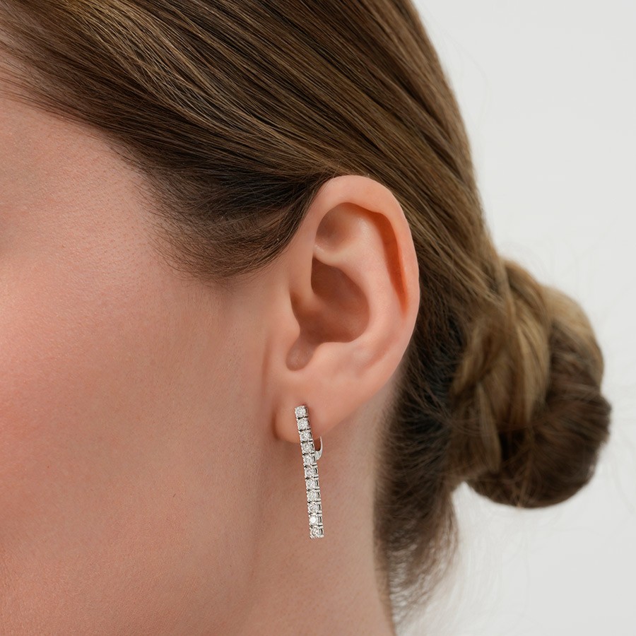 1.63 Carat Diamond Tennis Earrings
