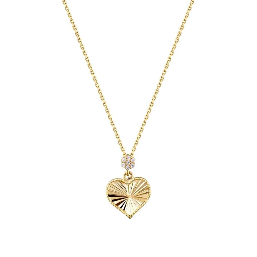 Gold Sparkly Heart Necklace