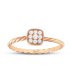 0.12 Carat Diamond Square Ring