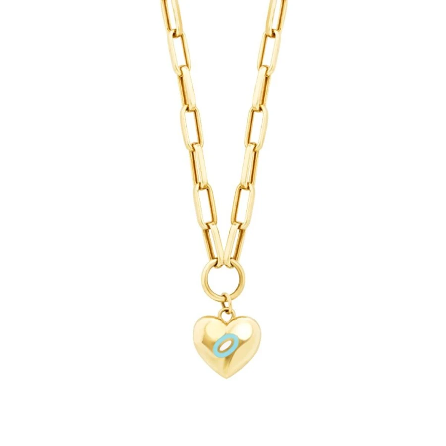 Gold Heart Paperclip Necklace