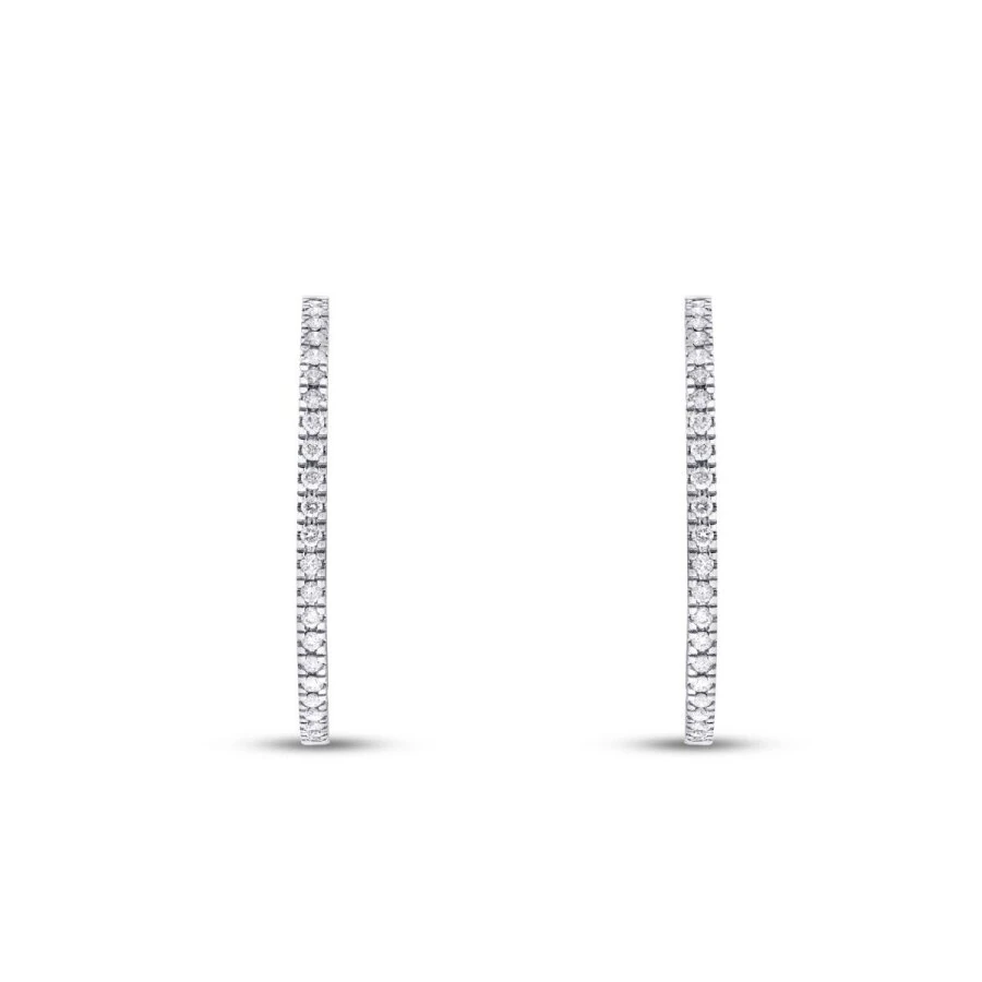 0.74 Carat Diamond Hoop Earrings