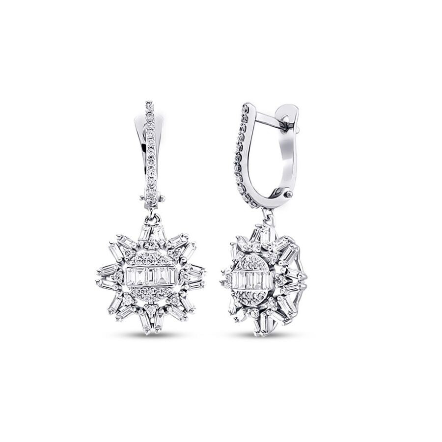 0.59 Carat Diamond Baguette Earrings