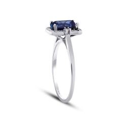 1.29 Carat Diamond Sapphire Ring