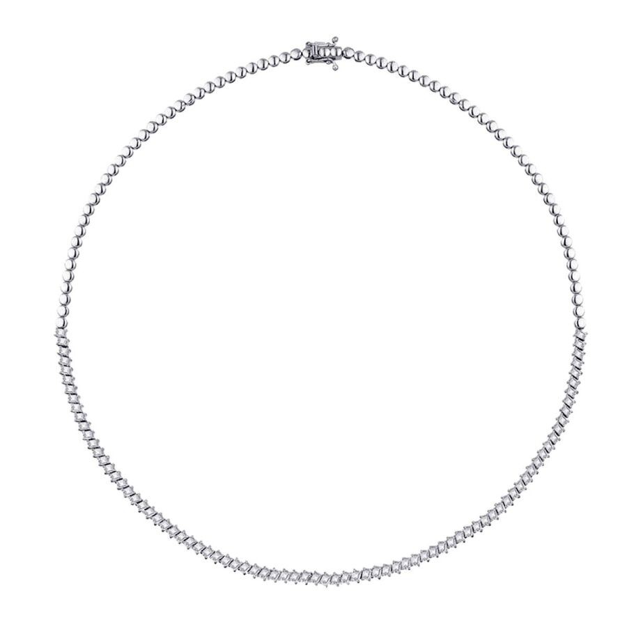 6.87 Carat Diamond Tennis Necklace