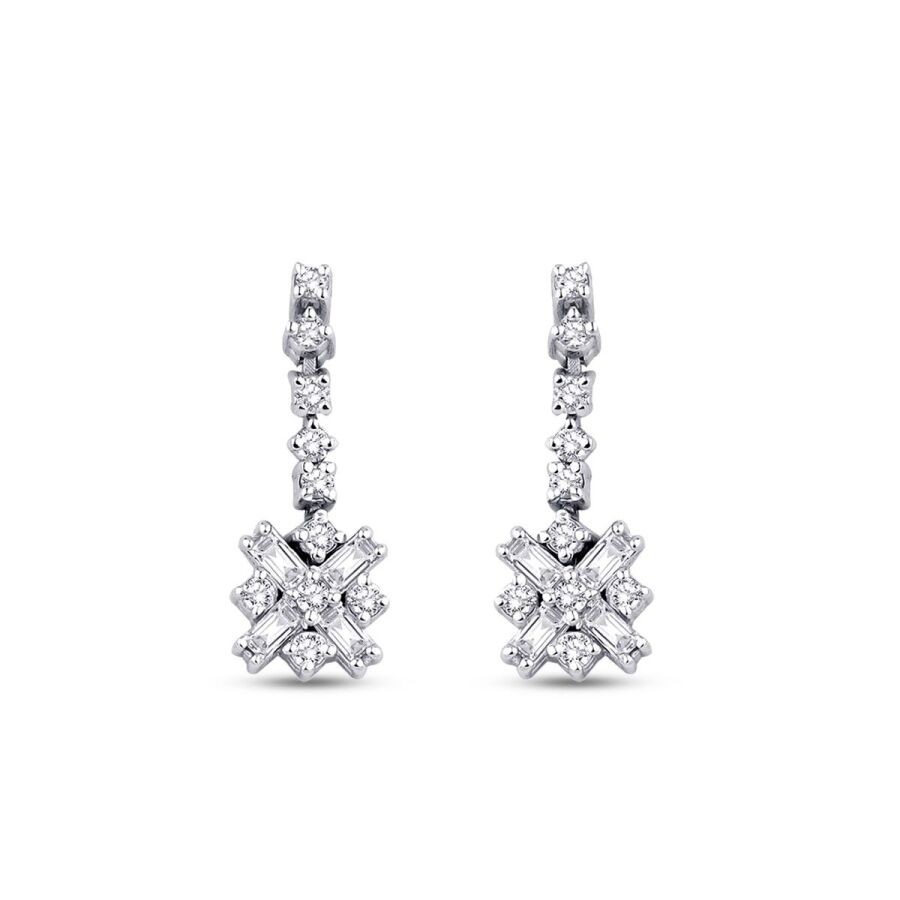 0.35 Carat Diamond Baguette Earrings