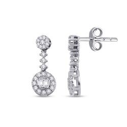 0.36 Carat Diamond Baguette Earrings
