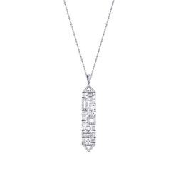 0.63 Carat Diamond Baguette Necklace