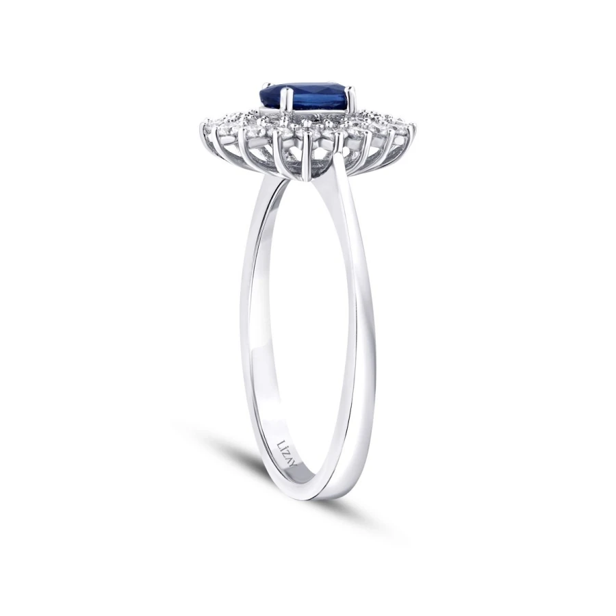 1.08 Carat Diamond Sapphire Ring