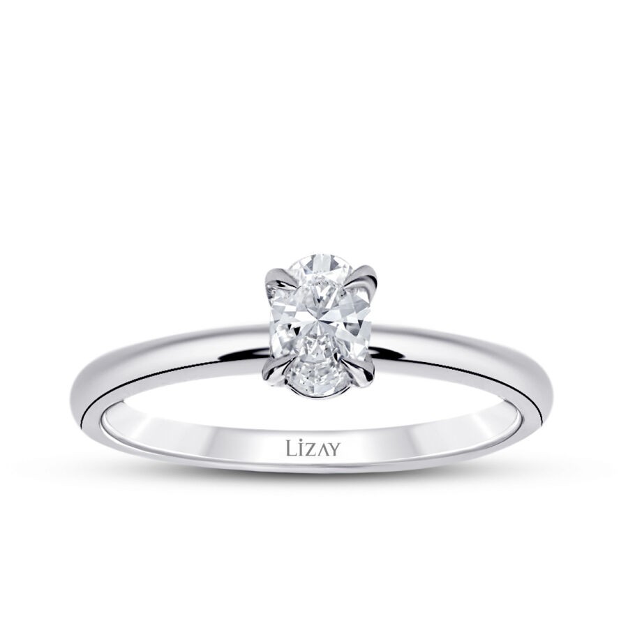 0.50 Carat Diamond Oval Solitaire Engagement Ring