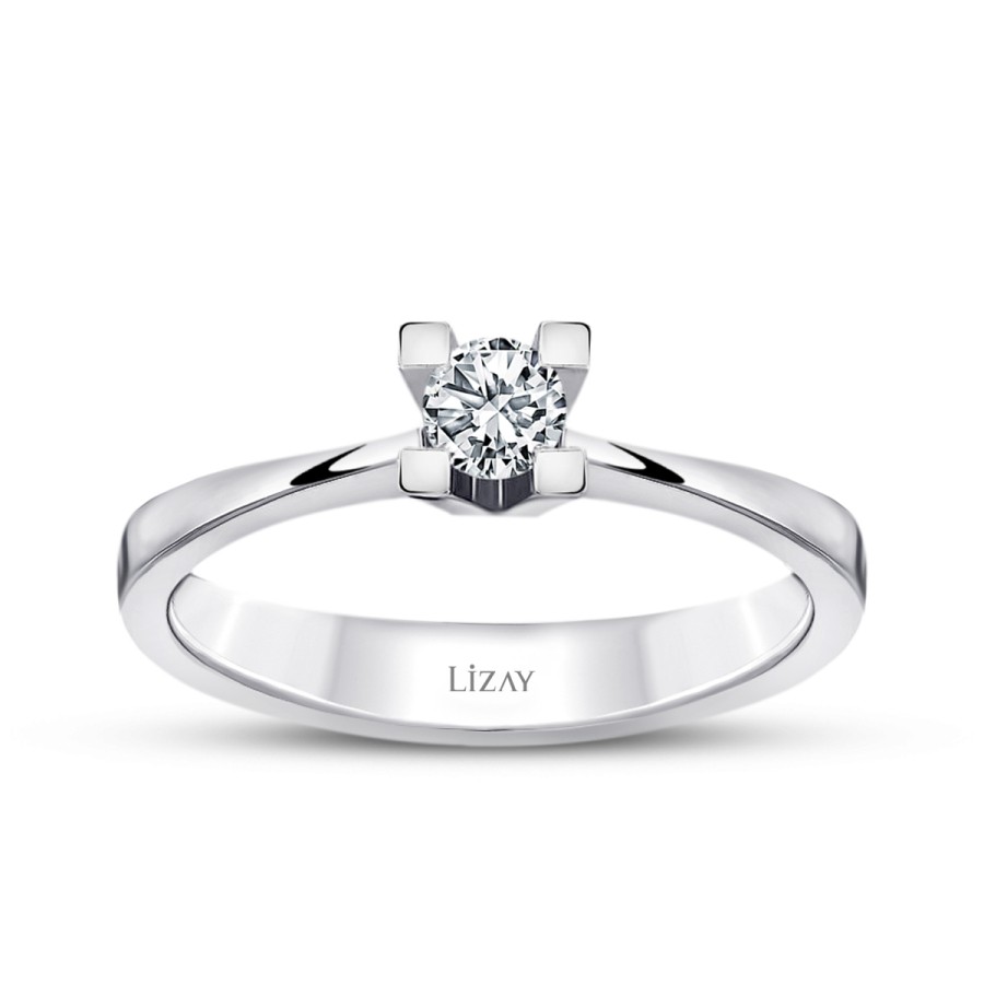 0,10 Karat Diamant Runder Solitär Verlobungsring