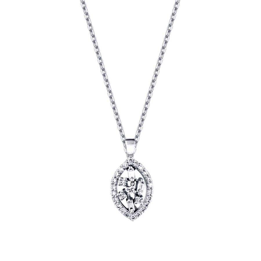 0.15 Carat Diamond Baguette Necklace