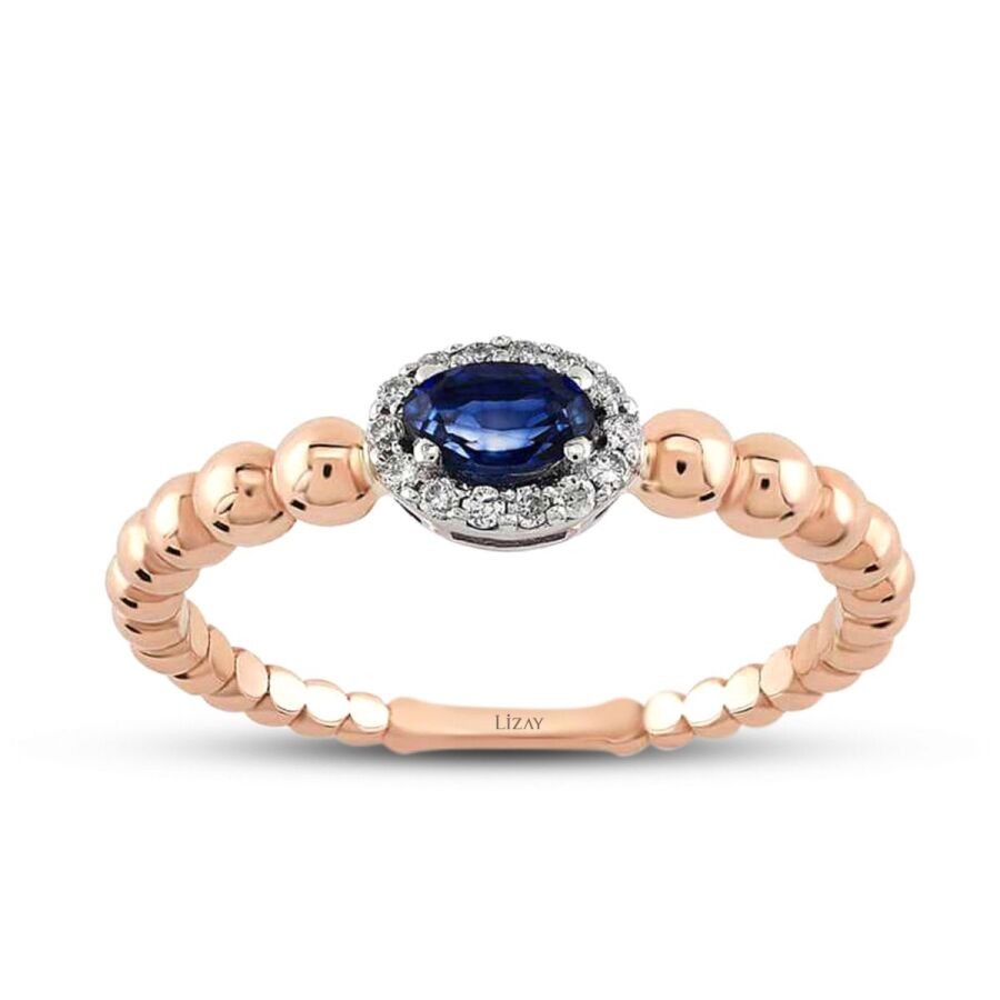 0.41 Carat Diamond Sapphire Ring