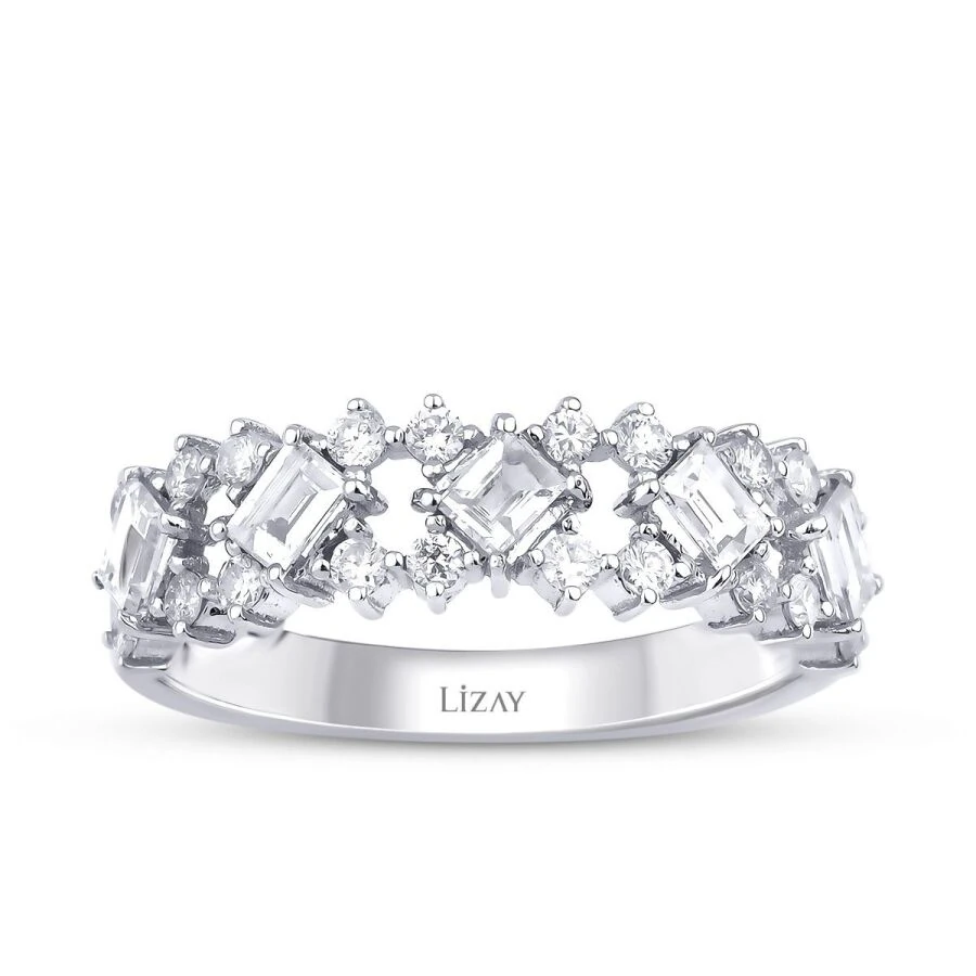 0.83 Carat Diamond Baguette Half-Eternity Ring