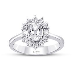 1.36 Carat Diamond White Topaz Ring