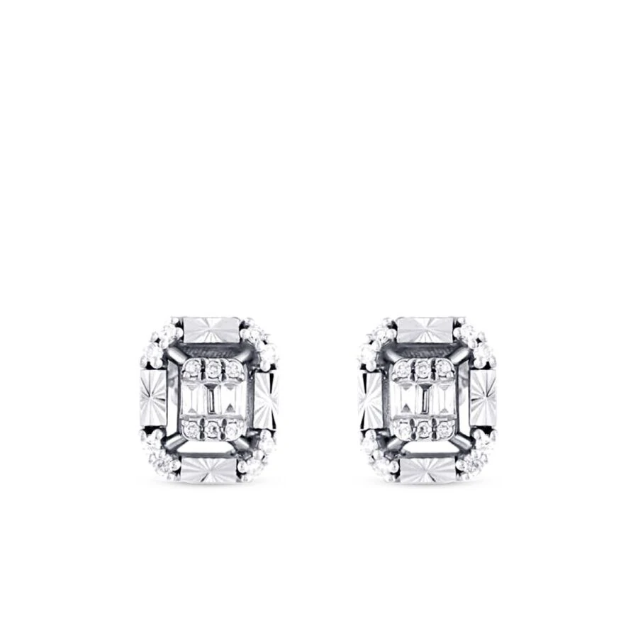 0.17 Carat Diamond Baguette Earrings