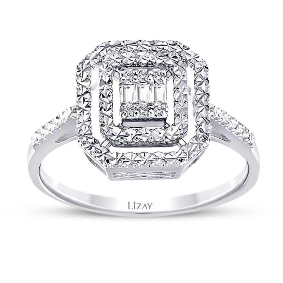 0.07 Carat Diamond-Effect Baguette Ring