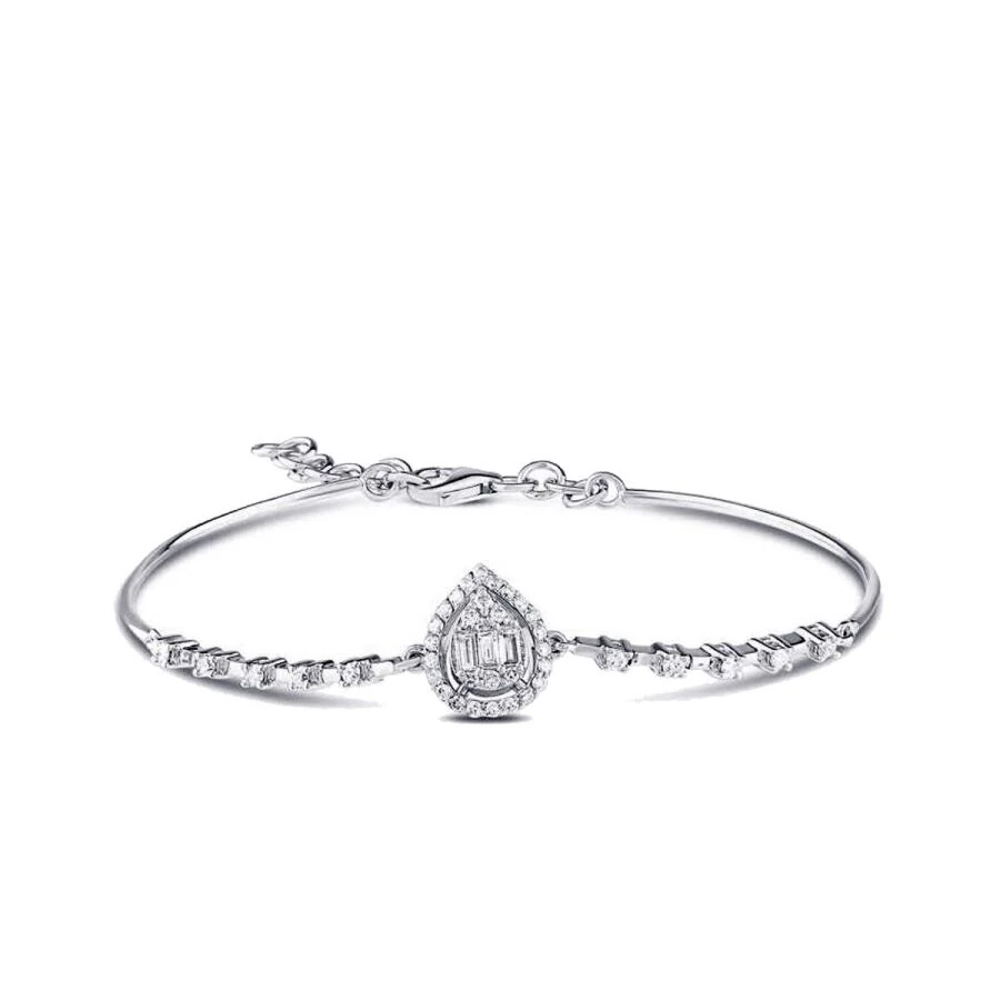 0.50 Carat Diamond Baguette Pear Bangle